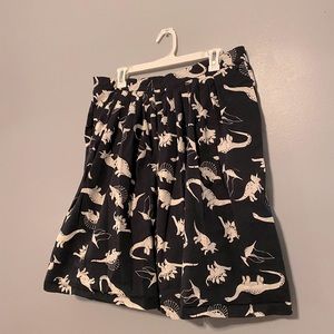 ModCloth black white dinosaur skirt XL